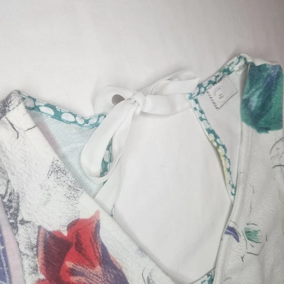 Anthropologie Flynn Peplum Tank White Floral Sz S EUC 16" PTP Retired - Picture 6 of 8